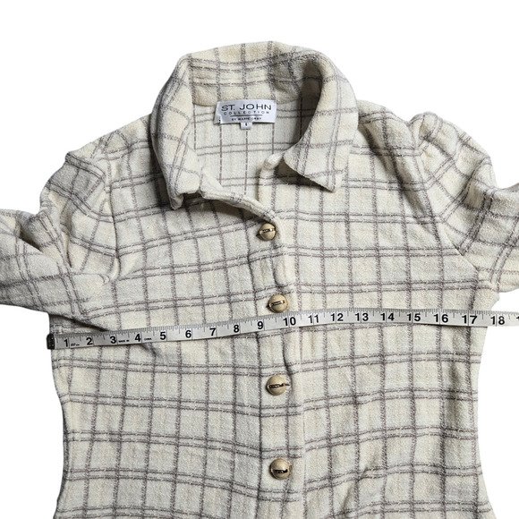 St. John Collection by Marie Gray Tweed Plaid Knit Jacket Size: 6 - Picture 5 of 8